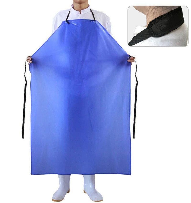Jaspfct Waterproof Plastic Aprons - Chemical Resistant Work Apron,best for Kitchen, Cooking, Cleanning,Dog Bather,Dishwasher MD006-Bluethick 43"Long Blue Thick - NewNest Australia