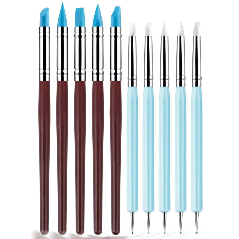 Yagugu Silicone Clay Sculpting Tool - 10Pcs Modeling Dotting Tool for Pottery Craft, Rock, Nail, Blending, Drawing - NewNest Australia
