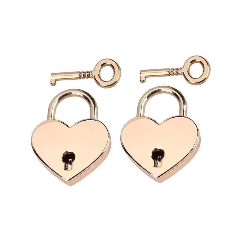 VerRich 2Pcs Small Heart Shaped Padlock Mini Lock with Key for handbag,Jewelry Box, Storage Box, Diary Book 2PCS Golden Love Shape Lock - NewNest Australia