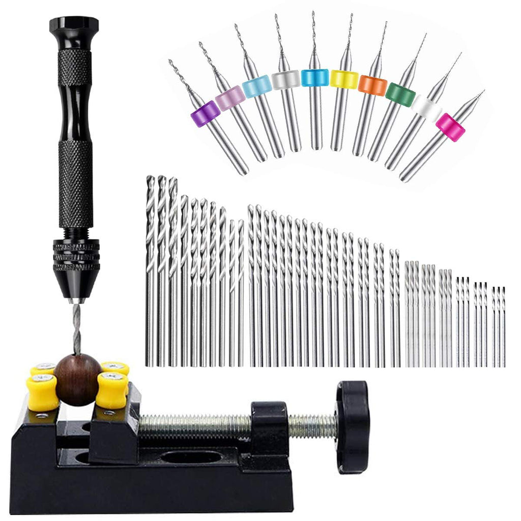 60 Pieces Pin Vises Hand Drill Bits Micro Mini Twist Drill Bits Set with Precision Hand Pin Vise Rotary Tools for Wood,Jewelry, Plastic etc - NewNest Australia