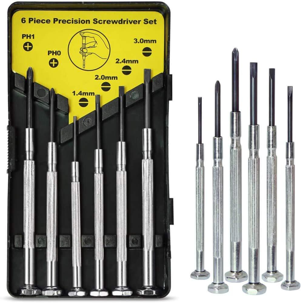 6PCS Mini Screwdriver Set, Small Screwdriver Set with 6 Different Size Flathead and Phillips Screwdrivers, Precision Screwdriver Set for Jewelry, Watch, iPhone, Eyeglass Repair - NewNest Australia