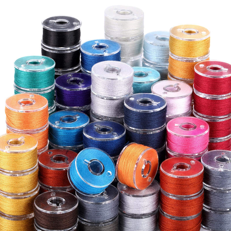 144 Pieces Prewound Bobbins Sewing Thread Bobbins Compatible with Brother/Babylock/Janome/Elna/Singer Embroidery Machine, Size A (24 Colors) - NewNest Australia