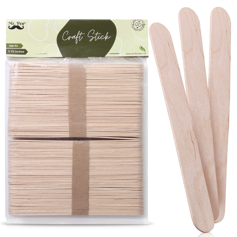 Mr. Pen- Craft Sticks, Jumbo Popsicle Sticks, 100 Pack, 5.75 inch, Large Popsicle Sticks, Large Craft Sticks, Large Waxing Sticks, Wood Sticks for Waxing, Jumbo Popsicle Sticks for Crafts - NewNest Australia