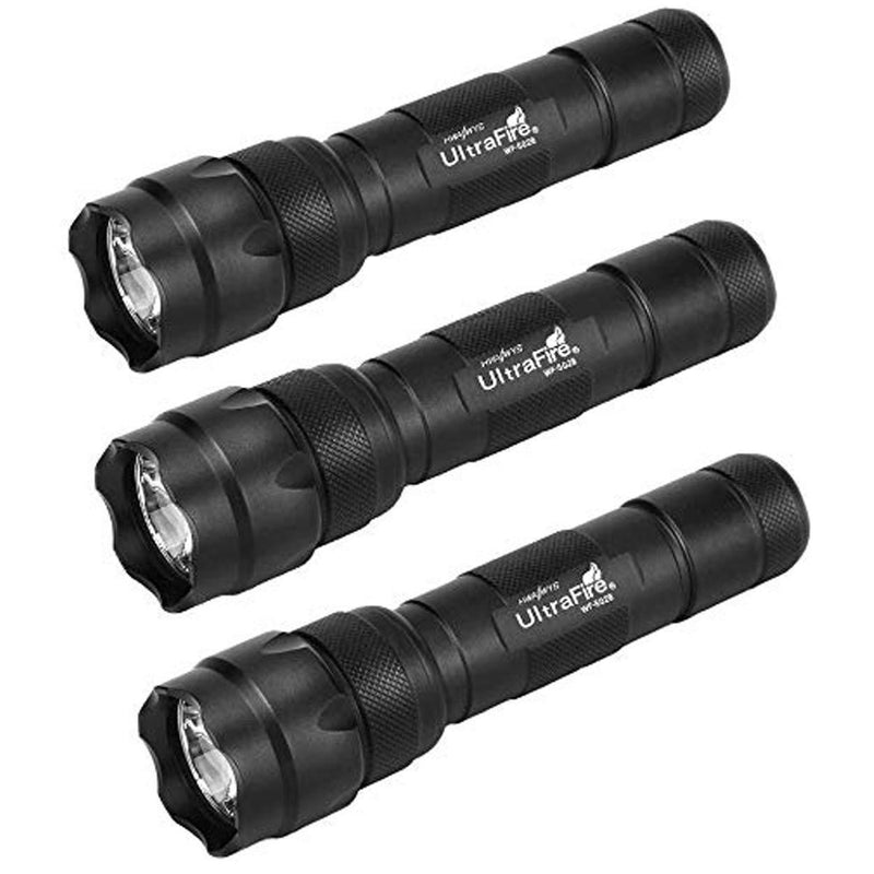 UltraFire 3 Pack 502B Tactical LED Flashlight 1000 Lumens 5 Modes Mini Flashlights Waterproof Bright Torch (Batteries Not Included) - NewNest Australia