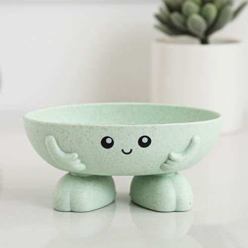 ZRAZ Eco-Friendly Plant Fibres Soap Dish, Lovely Kids Soap Holder, Drain Soap Dish for Bathroom Kitchen (Green) Green - NewNest Australia