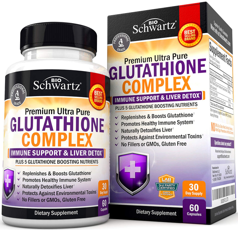 Glutathione Supplement Liver Detox with Quercetin Vitamin C Milk Thistle Alpha Lipoic Acid Liver Supplement & Immune Support Pills - Natural Immunity Defense Health Formula & Liver Cleanse 500mg 60ct 60 Count (Pack of 1) - NewNest Australia