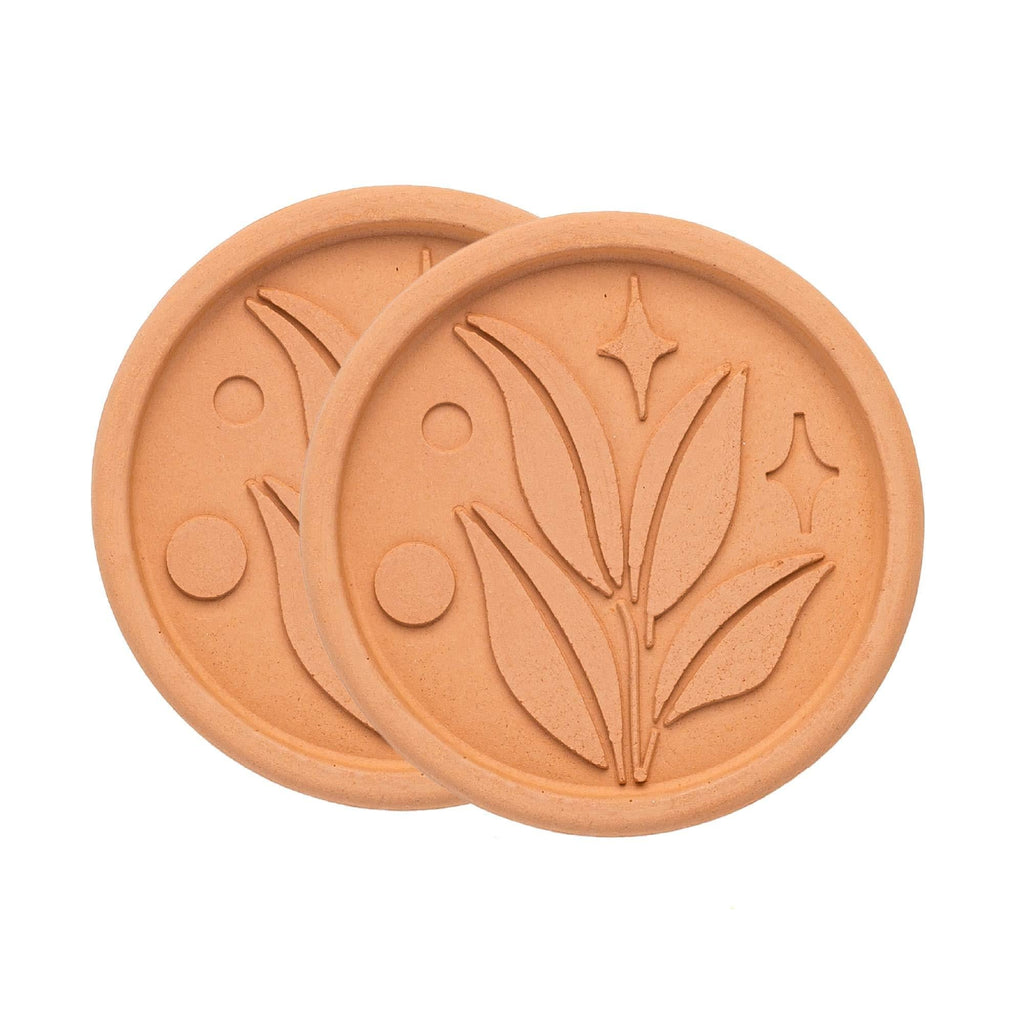 Goodful Brown Sugar Saver and Softener, Leaf Design, Reusable Terracotta Disc, 2 Pack, Clay - NewNest Australia