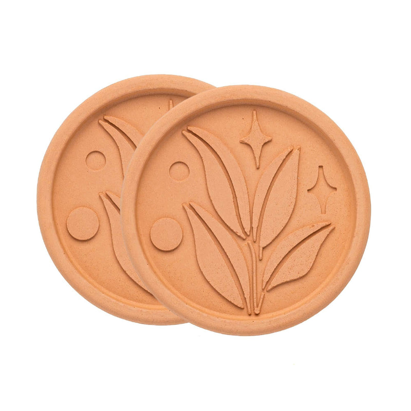 Goodful Brown Sugar Saver and Softener, Leaf Design, Reusable Terracotta Disc, 2 Pack, Clay - NewNest Australia
