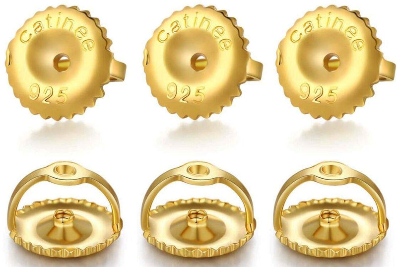 3 Pairs Screw Earring Backs for Studs, 14K Gold Plated 925 Silver Secure Locking Hypoallergenic Screw Earring Backs Replacement,Screw Backs Fit forThreaded Post 0.032"(6mm) Gold 3 Pairs - NewNest Australia