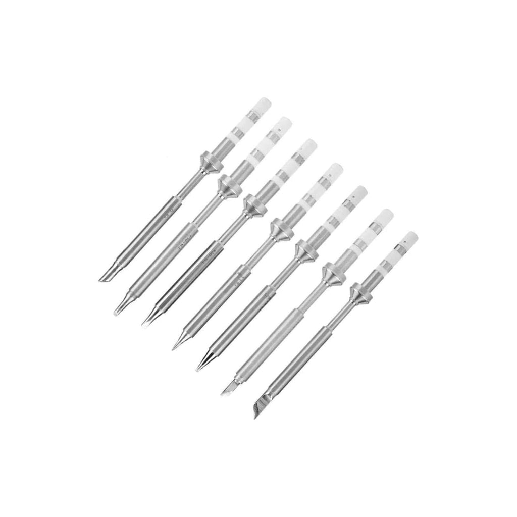 7Pcs/set Original Soldering Iron Tip Replacement for TS100, Portable Outdoor Soldering Iron Kit Mini Digital Soldering Iron Replacement silver - NewNest Australia