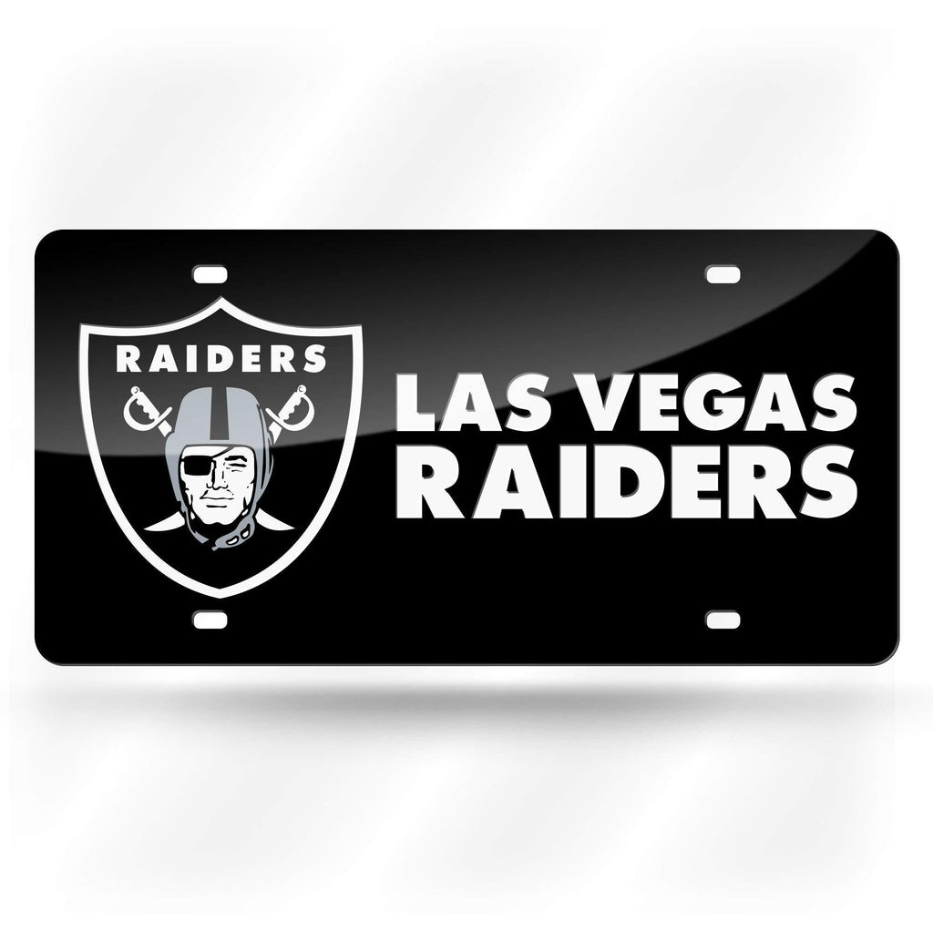 Rico Industries NFL Las Vegas Raiders Laser Inlaid Metal License Plate Tag, Black, 6 x 12-inches - NewNest Australia