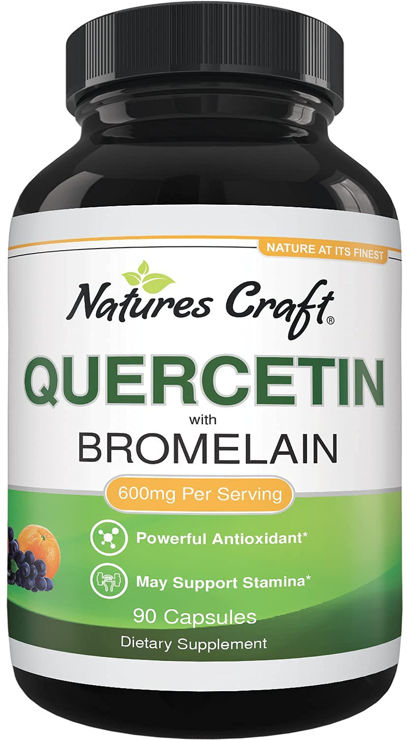 Immune Support Quercetin with Bromelain Supplement - Quercetin 500mg Antioxidant Supplement for Joint Support Lung Health Immunity Boost and Brain Focus - Pure Quercetin Bromelain Brain Supplement - NewNest Australia
