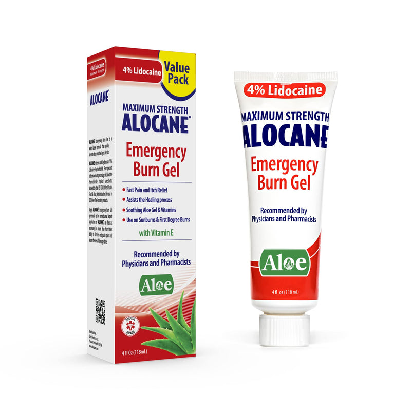 Alocane Emergency Burn Gel 4 Lidocaine Maximum Strength Fast Pain and Itch Relief for Minor Burns Sunburn Kitchen Radiation Chemical First Degree Burns First Aid Treatment Burn Care, 4 Fl Oz 4 Fl Oz (Pack of 1) - NewNest Australia