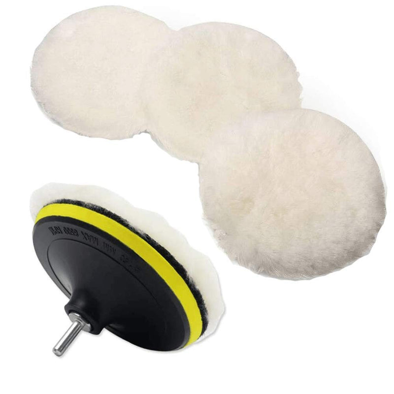 IPELY 6 Pcs 6 Inch Wool Polishing Buffing Pad Polishing Buffing Wheel for Drill Buffer Attachment with M14 Drill Adapter - NewNest Australia