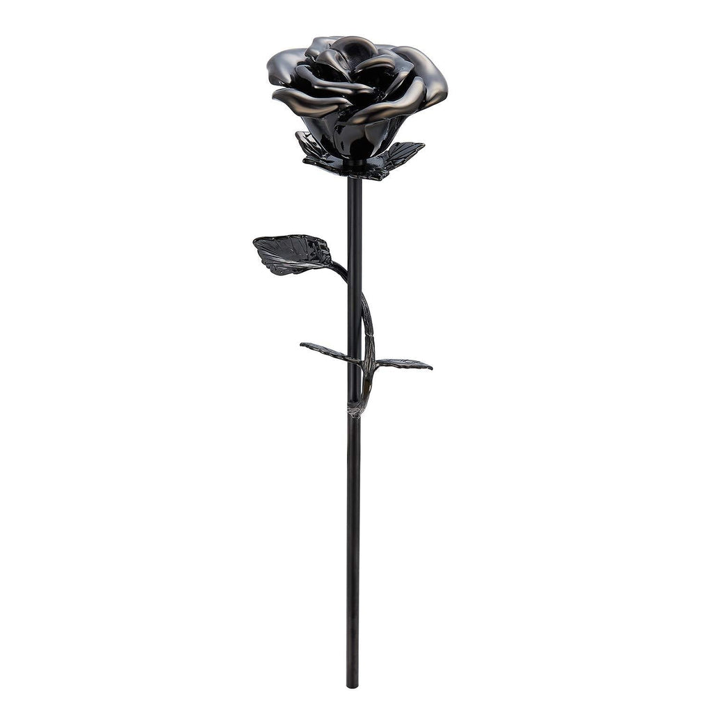 NewNest Australia - Sunling Stainless Steel Decorative Rose Flower Cremation Urns for Ashes-Human Pet Dog Cat Memorial Keepsake -Funeral Ash Container Black Color-1 