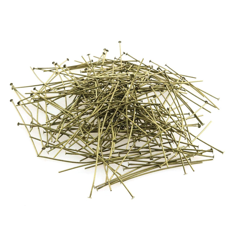 RLECS 220pcs 50mm Flat Head Pins, 2 Inch Iron Headpins for DIY Jewelry Making, Bronze - NewNest Australia