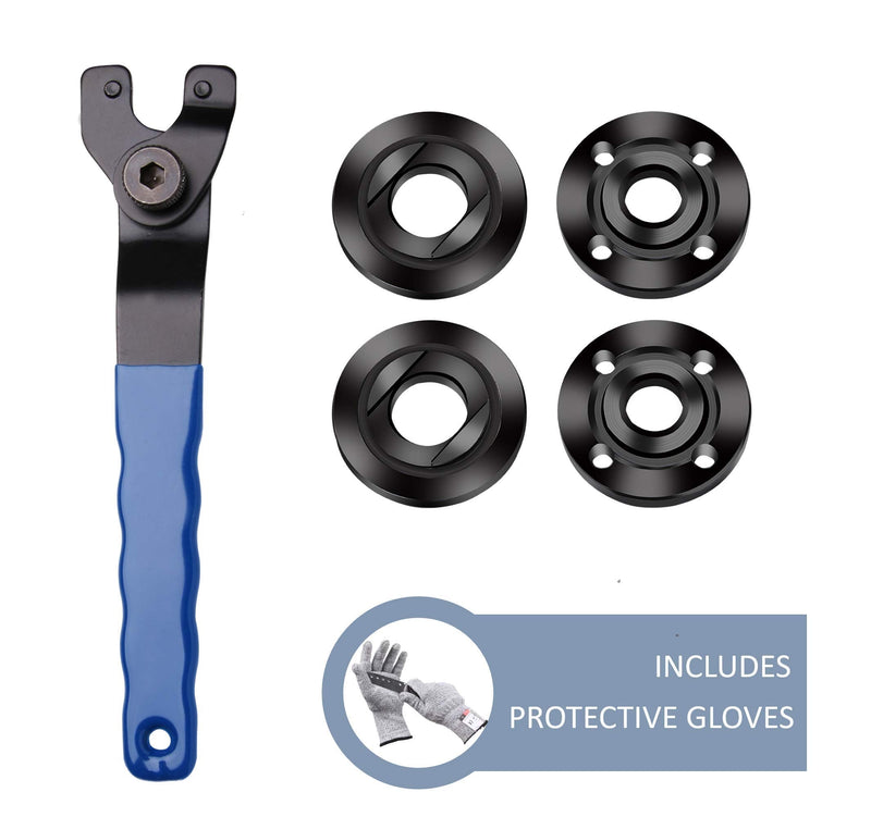 Grinder Wrench Grinder Shaft Nut 5/8-11 4 Pcs Compatible with Makita Milwaukee Dewalt Metabo Grinder Parts Bosch Ryobi Black Decker 4.5" 5" Protective Gloves Included - NewNest Australia