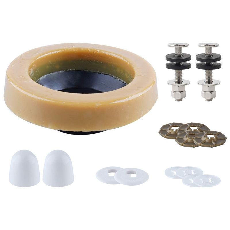 Universal Toilet Wax Ring Kit With Bolts,PE Flange And Extra Retainers,Thick Wax Ring Gasket For Toilet Bowl,Washers Bolt Caps Gasket Use for Most Toilets- Gas, Odor And Watertight Seal 1 pack - NewNest Australia