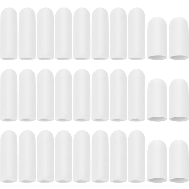 Frienda 30 Pieces Gel Finger Protector Finger Cots Silicone Finger Cover Cap Gel Finger Sleeves Finger Support for Finger Cracking, Finger Trigger (White) White - NewNest Australia