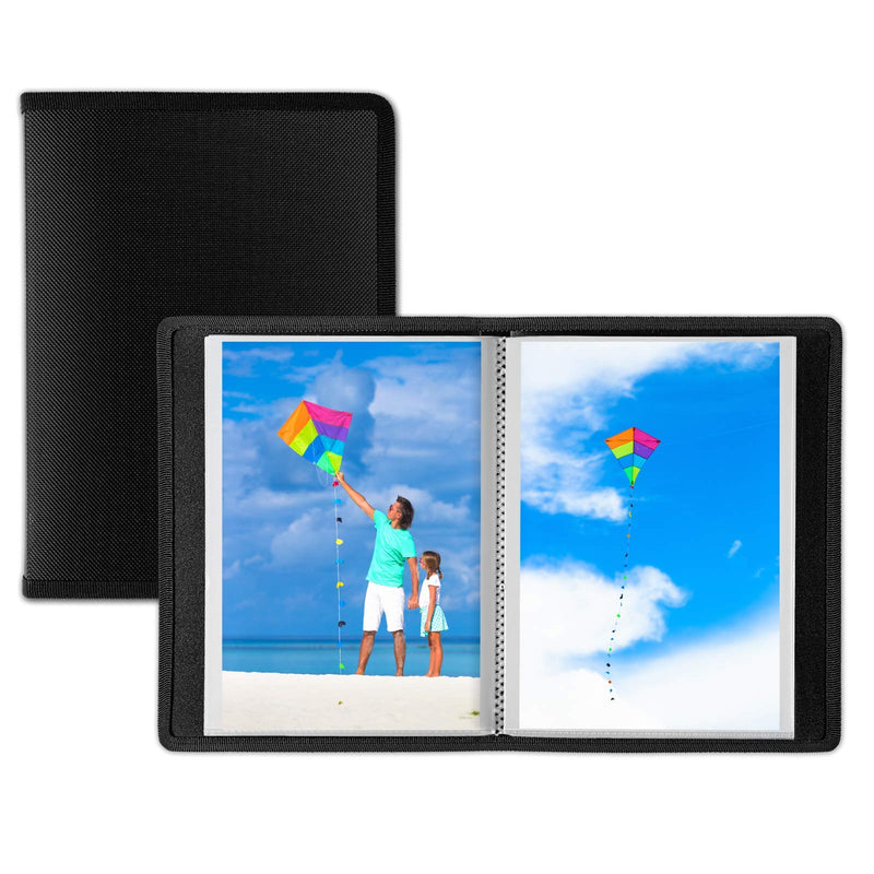 Dunwell Small Picture Book for 4x6" Photos - (Black, 2 Pack), Soft Cover Photo Portfolio Binder, 4 x 6 Scrapbook for Artwork, 24 Pages Hold 48 Pictures, Art Presentation Book for Postcards or Picture Storage, Mini Photo Albums 6x4" Black - NewNest Australia