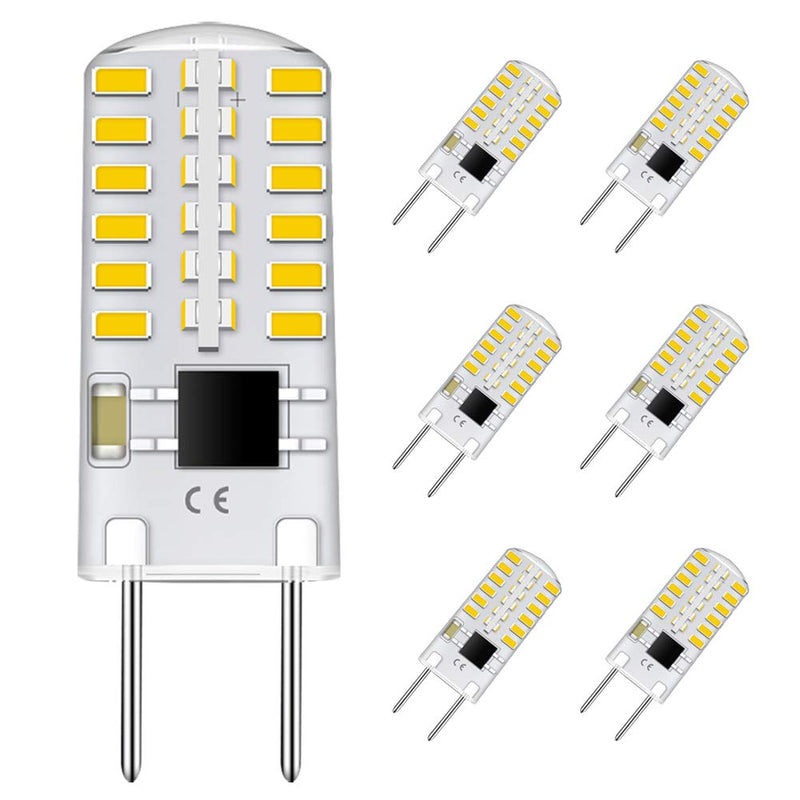 G8 LED Bulb Dimmable, T4 Bi-Pin JCD Type Base, 6000K Daylight White, 20W-25W Halogen Replacement for Under Cabinet Light, Under Counter Kitchen Lighting (6 Pack) Daylight White 6-pack - NewNest Australia