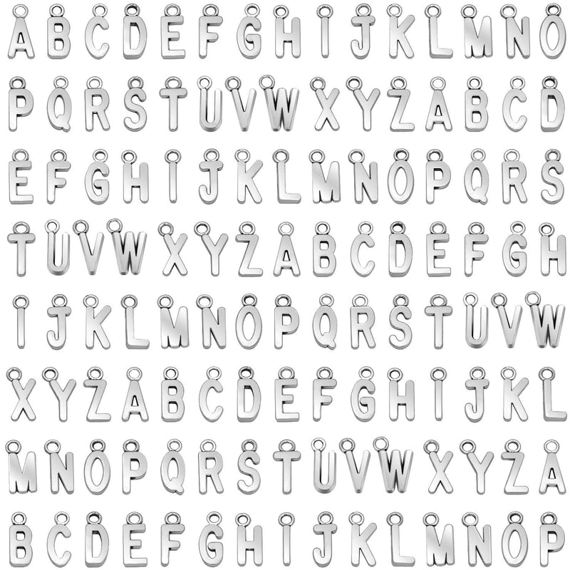 SANNIX 156Pcs/6 Sets Alphabet ABC Letter Charms Capital A-Z Charms DIY Bracelet Necklace Pendants with 200Pcs Open Jump Rings for Jewelry Making - NewNest Australia