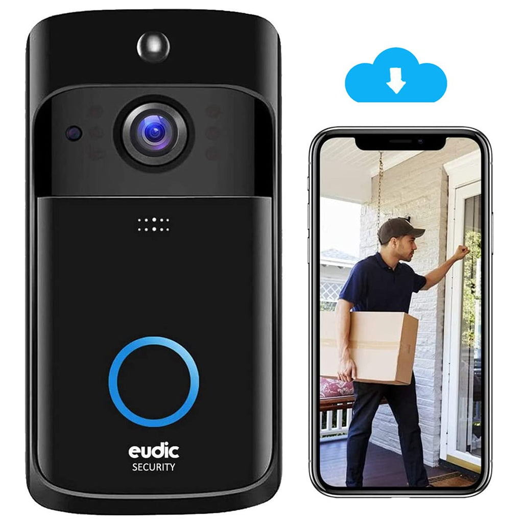 Video Doorbell Camera Wireless WiFi [2021 Upgrade] IP5 Waterproof HD WiFi Security Camera Real-Time Video for iOS & Android Phone Night Light Black - NewNest Australia