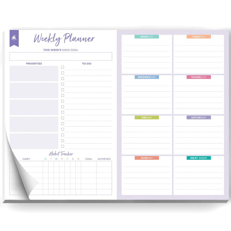 Clever Fox Weekly Desk Planner – Desktop Weekly To Do List Notepad & Planning Pad for Boosting Productivity, 50 Tear Off Weekly Journal Sheets, Size: 8.5" x 11" – Lavender A4 (8.5" x 11") - NewNest Australia