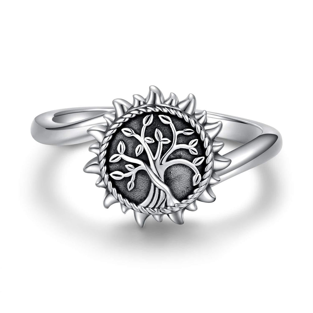 NewNest Australia - 925 Sterling Silver Urn Necklace Ring for Ashes Sunshine Cremation Keepsake Pendant Family Tree of Life Ashes Necklace Jewelry Locket Memorial Always in My Heart Memory Necklace Gift 