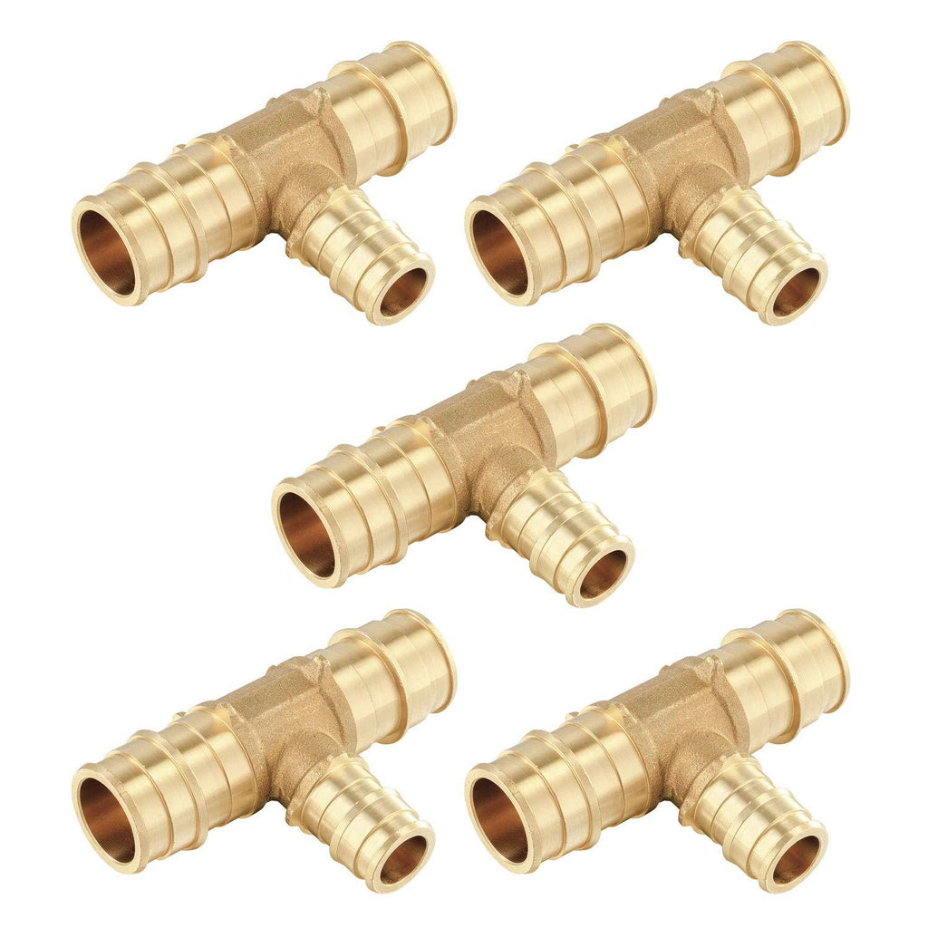 (Pack of 5) EFIELD Pex A Expansion Fitting 3/4"x 3/4"x 1/2" Reducing Tee, F1960 Lead Free-5 Pieces - NewNest Australia