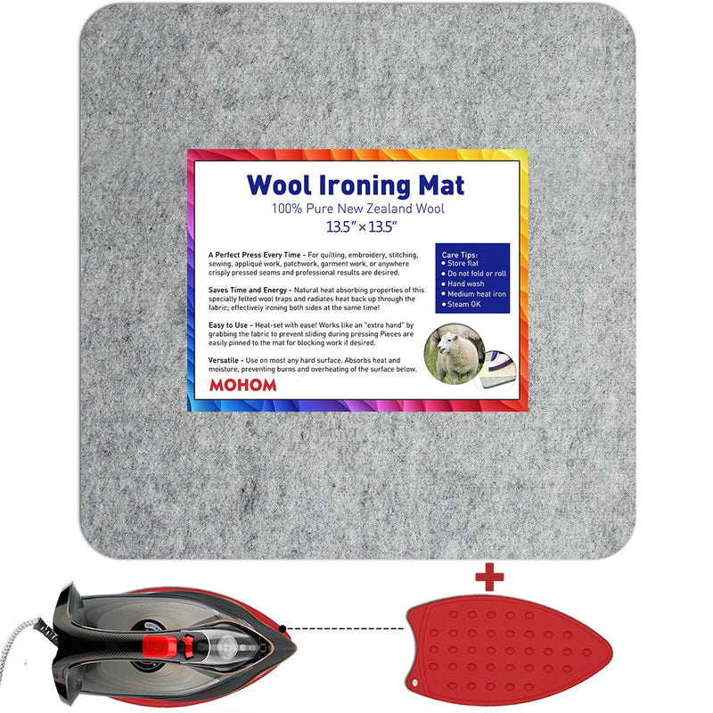 MOHOM 13.5" x 13.5" Wool Pressing Mat 100% New Zealand Felted Wool Ironing Mat Pad Blanket for Quilter, Sewing, Quilting Supplies and Notions 13.5" x 13.5" - NewNest Australia