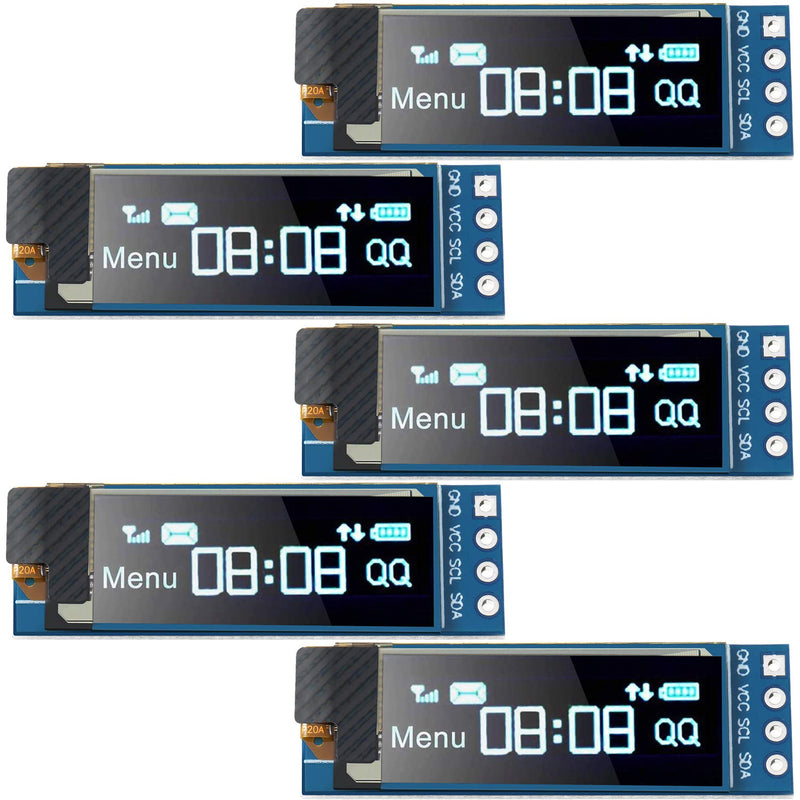 5 Pieces I2C Display Module 0.91 Inch I2C OLED Display Module Blue I2C OLED Screen Driver DC 3.3V~5V(Blue Display Color) - NewNest Australia