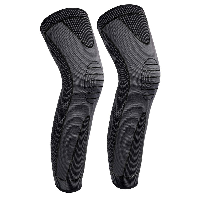 Full Leg Sleeves Long Compression Leg Sleeve Knee Sleeves Protect Leg, for Man Women Basketball, Arthritis Cycling Sport Football, Reduce Varicose Veins and Swelling of Legs(Pair) Black Medium (1 Pair) - NewNest Australia