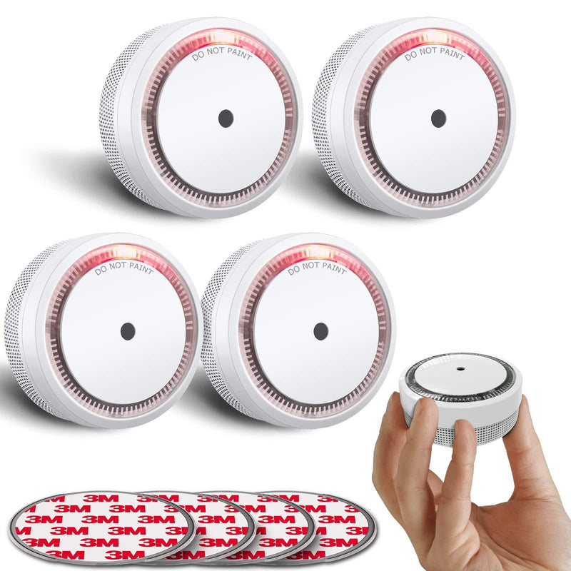 SITERWELL Smoke Detector , Photoelectric Technology Smoke Alarm with 10 Year Life Time, Small Fire Alarm with Built-in Battery and Test&Silence Button for House, UL Listed, GS522C-A, 4 Packs 4PACKS - NewNest Australia