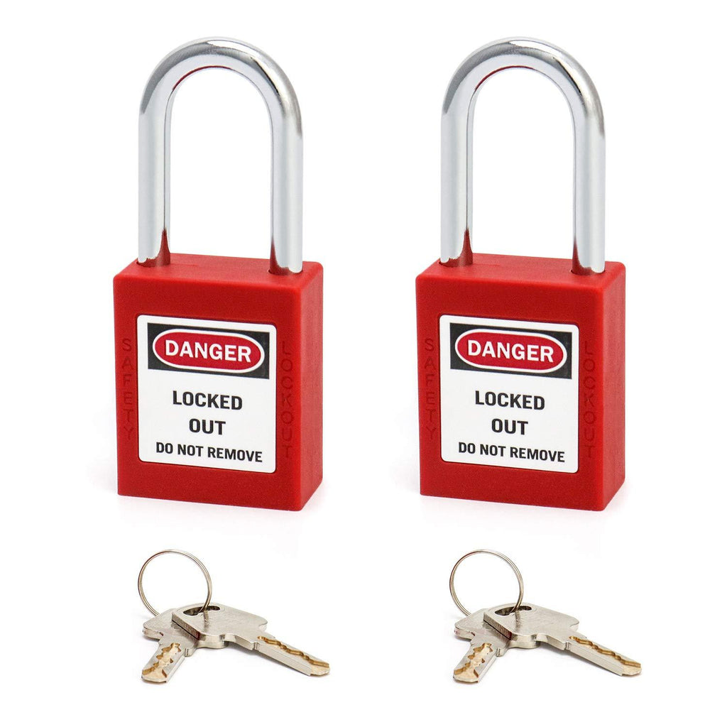 QWORK Red Lockout Tagout Safety Padlock, 2 Padlocks with 4 Keys 2 Pack - NewNest Australia