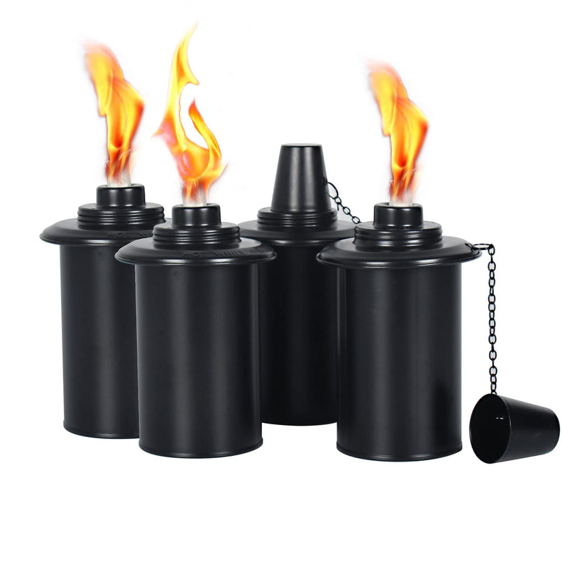 DIKAIDA 4 Pack Light Torch Replacement Canisters 12 oz, Refillable Light Torch Canister for Outside, Outdoor Torch Canister with Wicks and Covers, Light Torch Replacement Fuel Cans - NewNest Australia