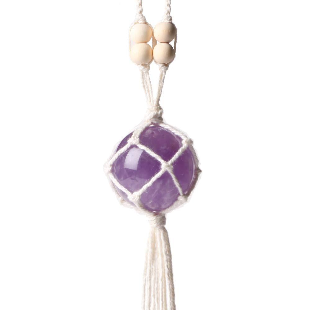 NewNest Australia - Nicestone Amethyst Crystal Ball Hanging Ornaments for Home Decor Feng Shui Healing Crystals Window Car Pendulum Good Luck for Hanging Chakra Crystals 