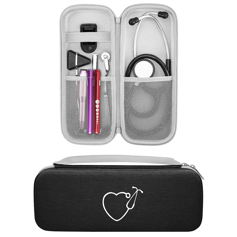 Travel Case for 3M Littmann Classic III/Lightweight II S.E./ Cardiology IV Stethoscope & MDF Acoustica Stethoscope, Carrying Storage Bag Cover Organizer (Black) Black - NewNest Australia