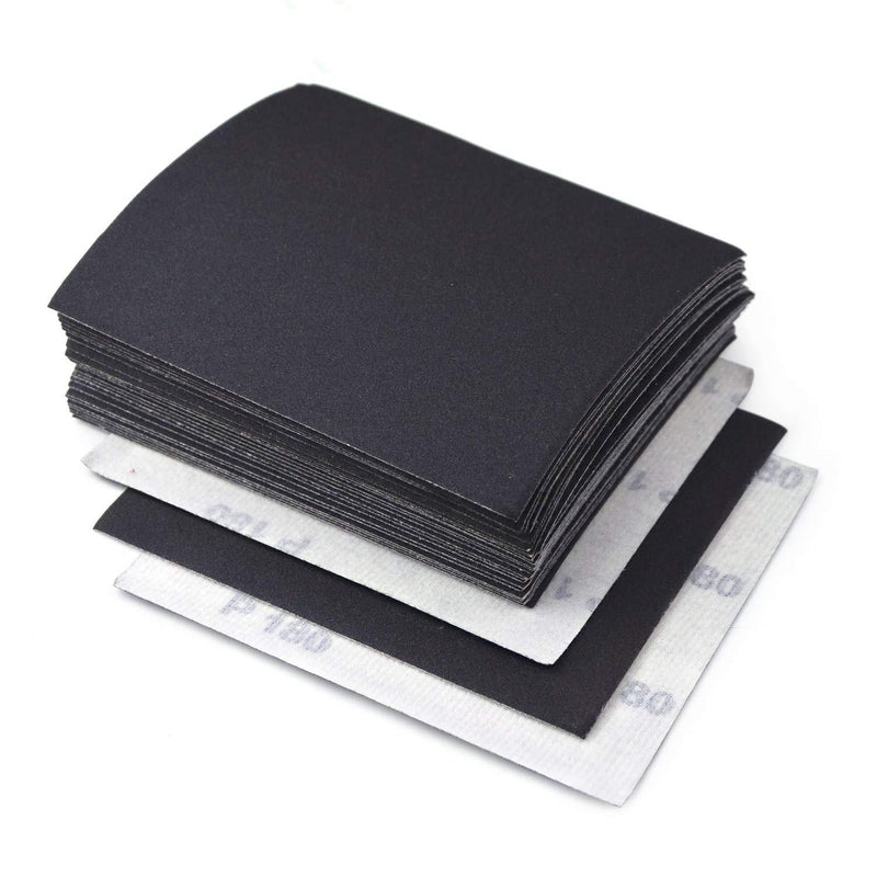 1/4 Sheet Sandpaper 180 Grit Hook & Loop or Clip on Sander Sheets High Performance Waterproof Silicon Carbide 5.5" x 4.5" Sanding Sheets for Wet/Dry Palm Sanders Polishing Accessories, 30PCS 180 - Grit - NewNest Australia