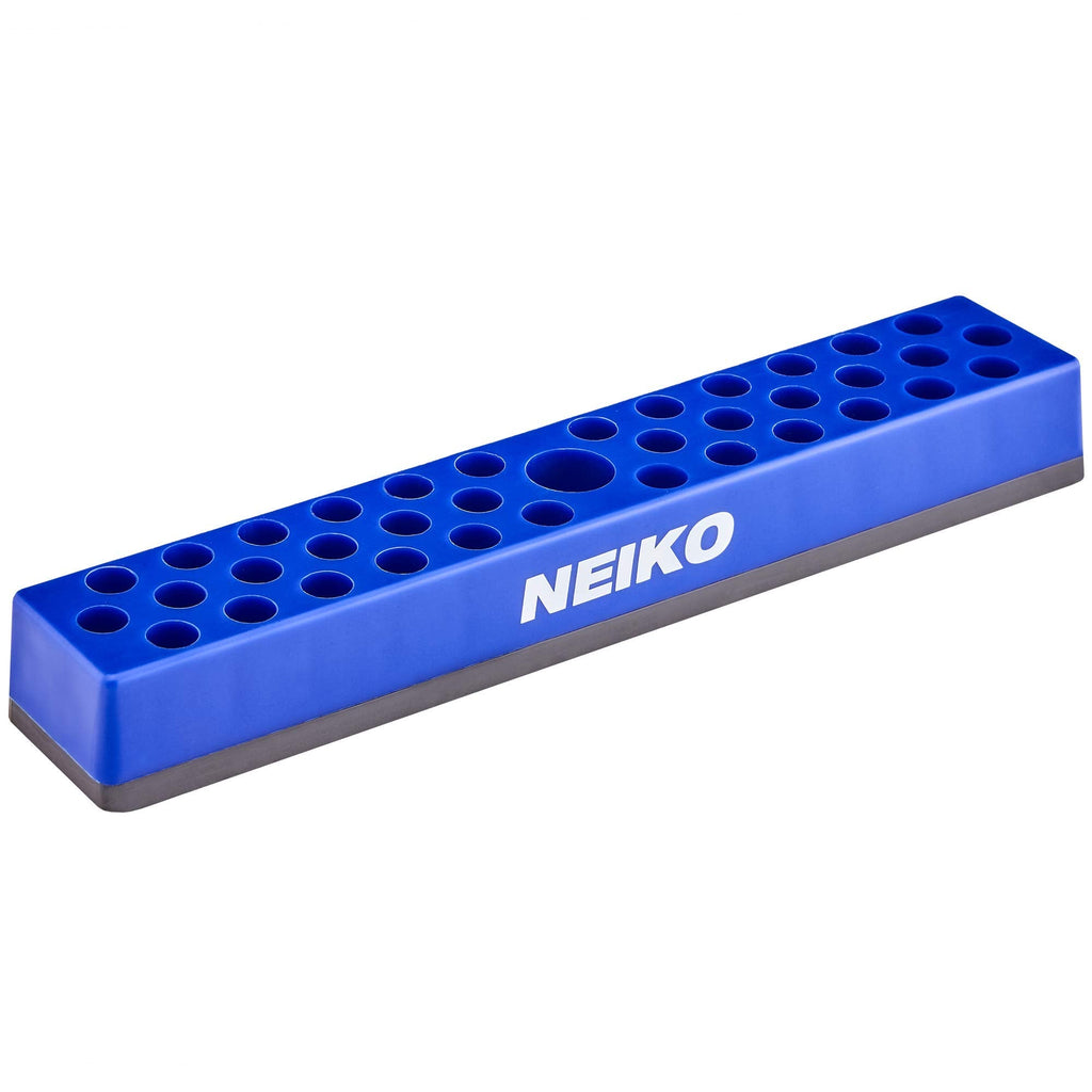 NEIKO 02401A Hex Screwdriver Bit Organizing Holder and Storage Rack | Magnetic Base | Holds Up To 37 Bits | Fits 1/4 Inch Hex Bit and Drive Bit Adapter | Slim Design For Easy Storage and Portability Blue Model - NewNest Australia