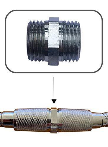 Shower Hose Extension - Shower Hose Extender - Easily Connects Two Shower Hoses Together - Solid Brass - NewNest Australia