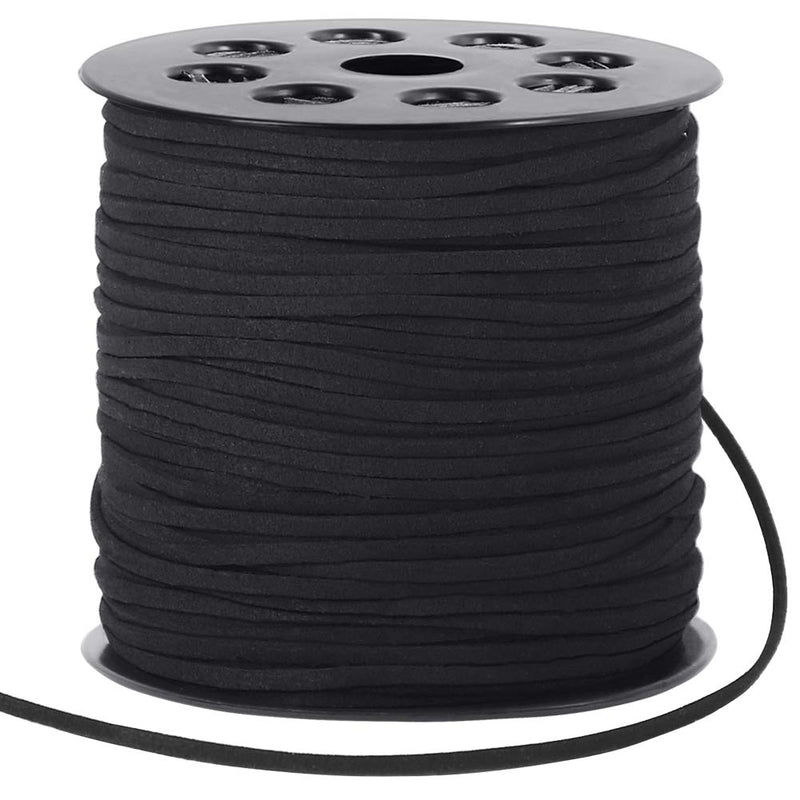Tenn Well 2.6mm Suede Cord, 100 Yards Flat Faux Leather Lace Cord for Necklaces, Bracelets, Jewelry Making, Beading and DIY Crafts (Black) Black 2.6mm x 100 yards - NewNest Australia