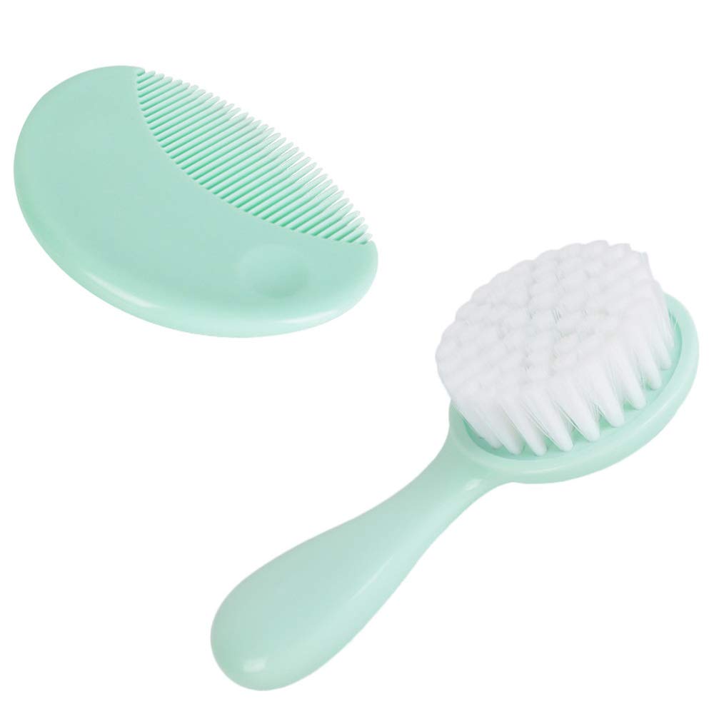 NUOBESTY Toddler Hairbrush Baby Hair Brush Comb Set Soft Bristles Baby Brush for Newborn Cradle Cap Scalp Grooming Skin Cleaning Product Kids Hair Brush - NewNest Australia