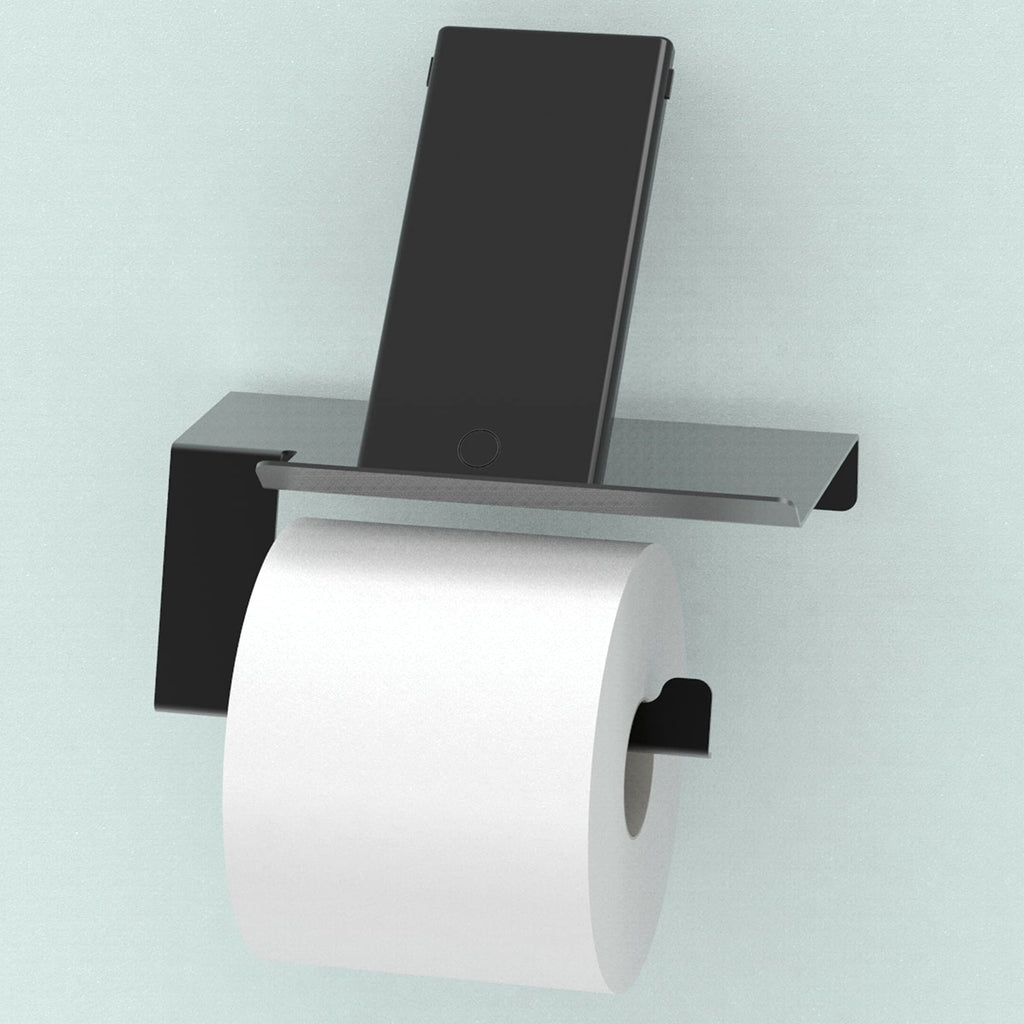 SAFETY+BEAUTY Stainless Steel Toilet Tissue Paper Holder with Phone Shelf, Corrosion Resistant for Lifetime Use (for Single Mega Roll), Matte Black Matt Black Single Holder - NewNest Australia