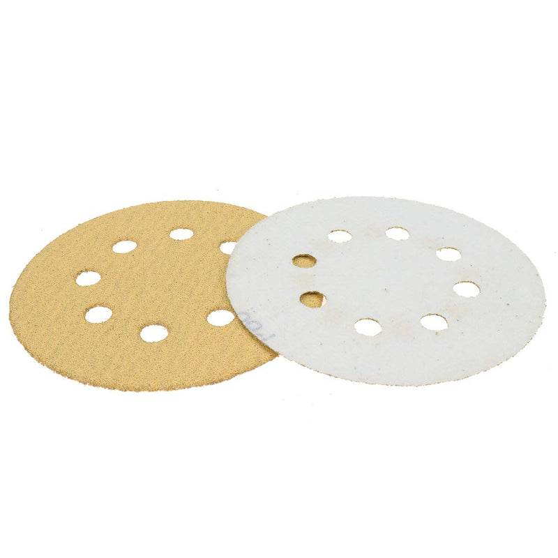 Sydien 20Pcs Yellow 5 Inch 8 Holes Sanding Discs 60 Grit Dustless Hook and Loop Sandpaper for Random Orbital Sander - NewNest Australia