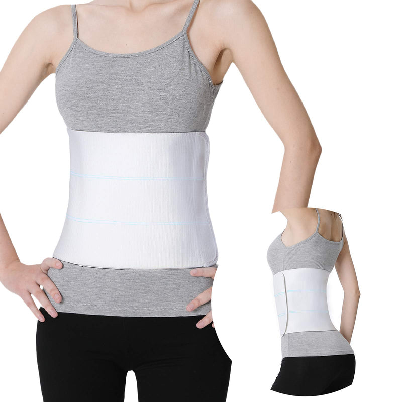 Abdominal Binder Post Surgery for Men and Women, Postpartum Tummy Tuck Belt Provides Slimming Bariatric Stomach Compression,High Elasticity, Breathable - (30" - 45") 3 PANEL - 9" 3 Panels 30"-45" WHITE - NewNest Australia