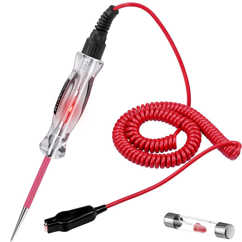 Premium LED Bulb Automotive Circuit Tester, 6-24V Test Light with 135 Inch PU Extended Spring Wire, Sharp Hard Steel Probe Vehicle Circuits Low DC Voltage Light Tester - NewNest Australia