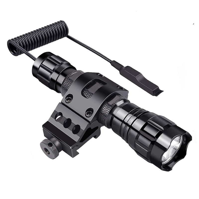 Single Mode Tactical Flashlight, 1000 Lumens LED Rifle Hunting Light, Flashlights with Picatinny Rail Mount, Remote Pressure Switch, Rechargeable Battery, Charger - NewNest Australia