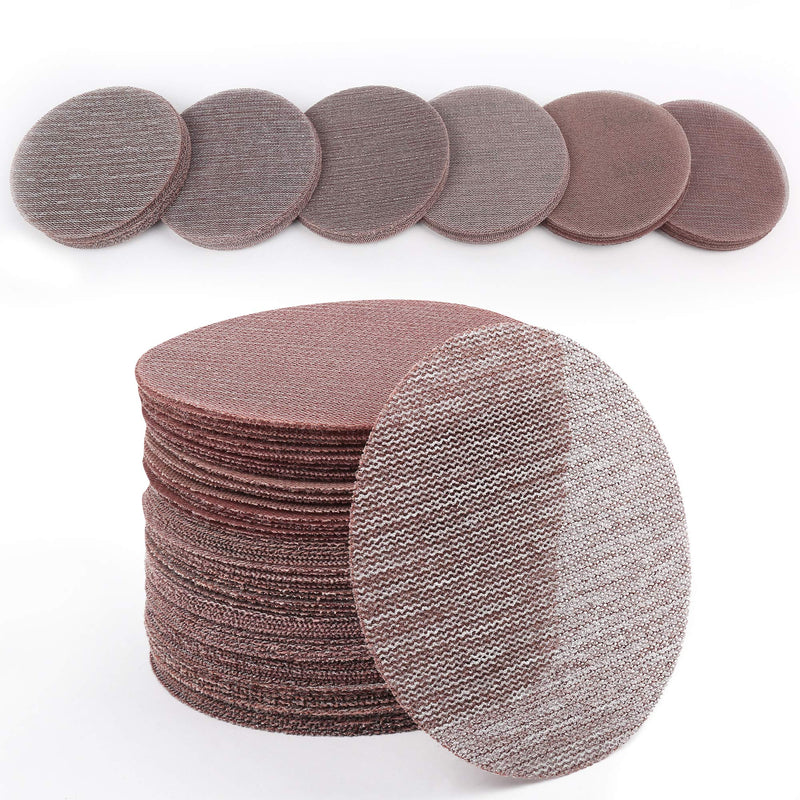 LotFancy 5 Inch Sanding Discs, 60PCS 60 80 120 180 240 320 Grit Mesh Abrasive Dustless Sandpaper Assortment for Car, Woodworking - Hook and Loop Random Orbital Sander Round Sand Paper Pack of 60 - NewNest Australia