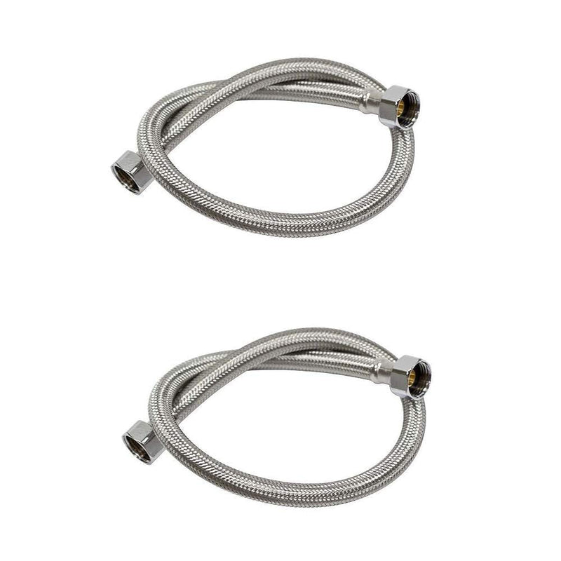 Braided Faucet Connector Supply Hose 1/2" IPS Brass Nut X 3/8 Female Fitting 304 Stainless Steel Lead-Free 20-Inch Long x 2 Pack 20"Faucet Hose Braided Supply Hose 1/2" IPS Brass Nut X 3/8 Female Fitting Chrome - NewNest Australia